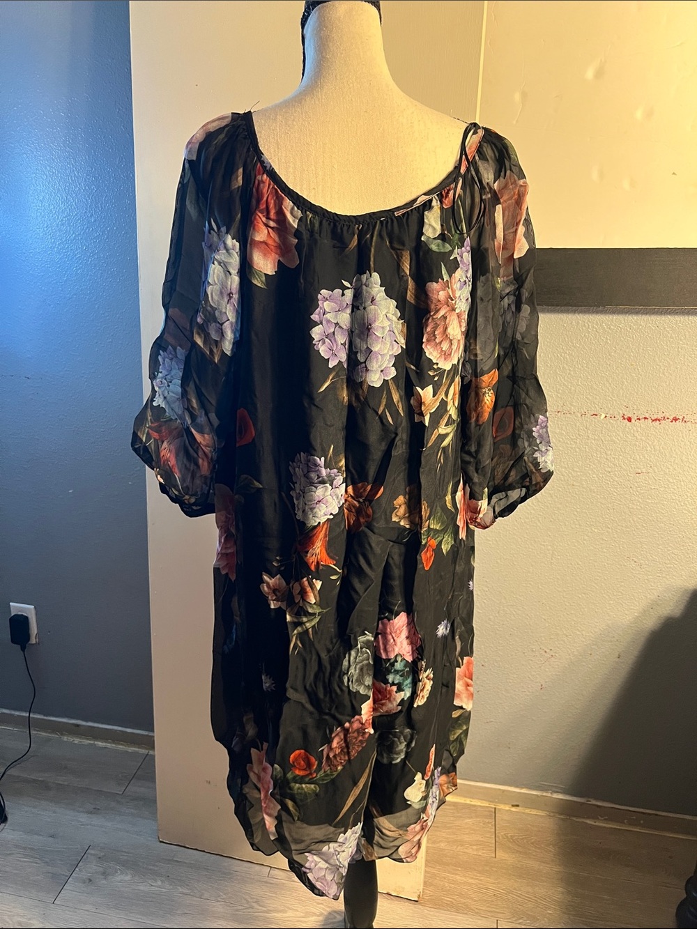 Floral Black Dress
